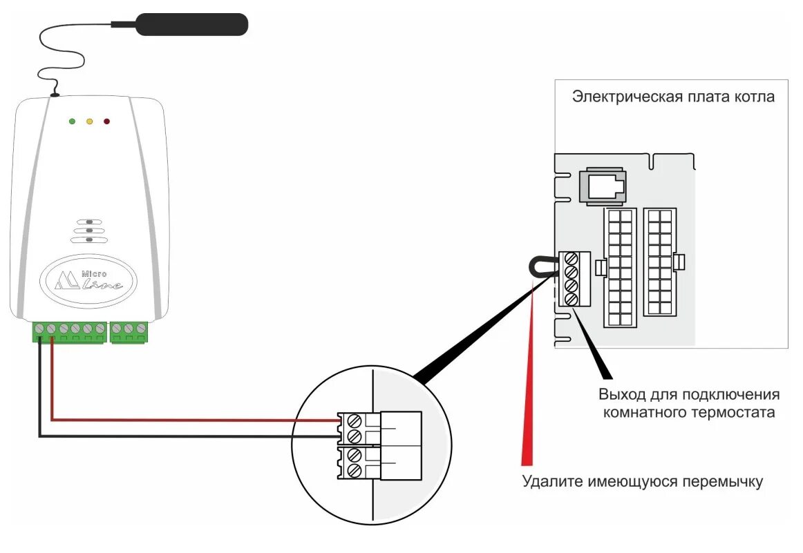 Wifi подключение к котлу Файл:Подключение к котлу с перемычкой на клеммах комнатного термостата.jpg - Биб