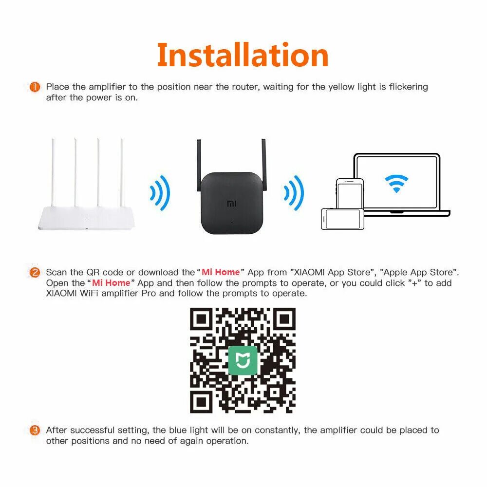 Wifi range extender как подключить к роутеру Xiaomi Wifi усилитель Pro 300 Мбит/с беспроводной Wifi маршрутизатор репитер 2*2