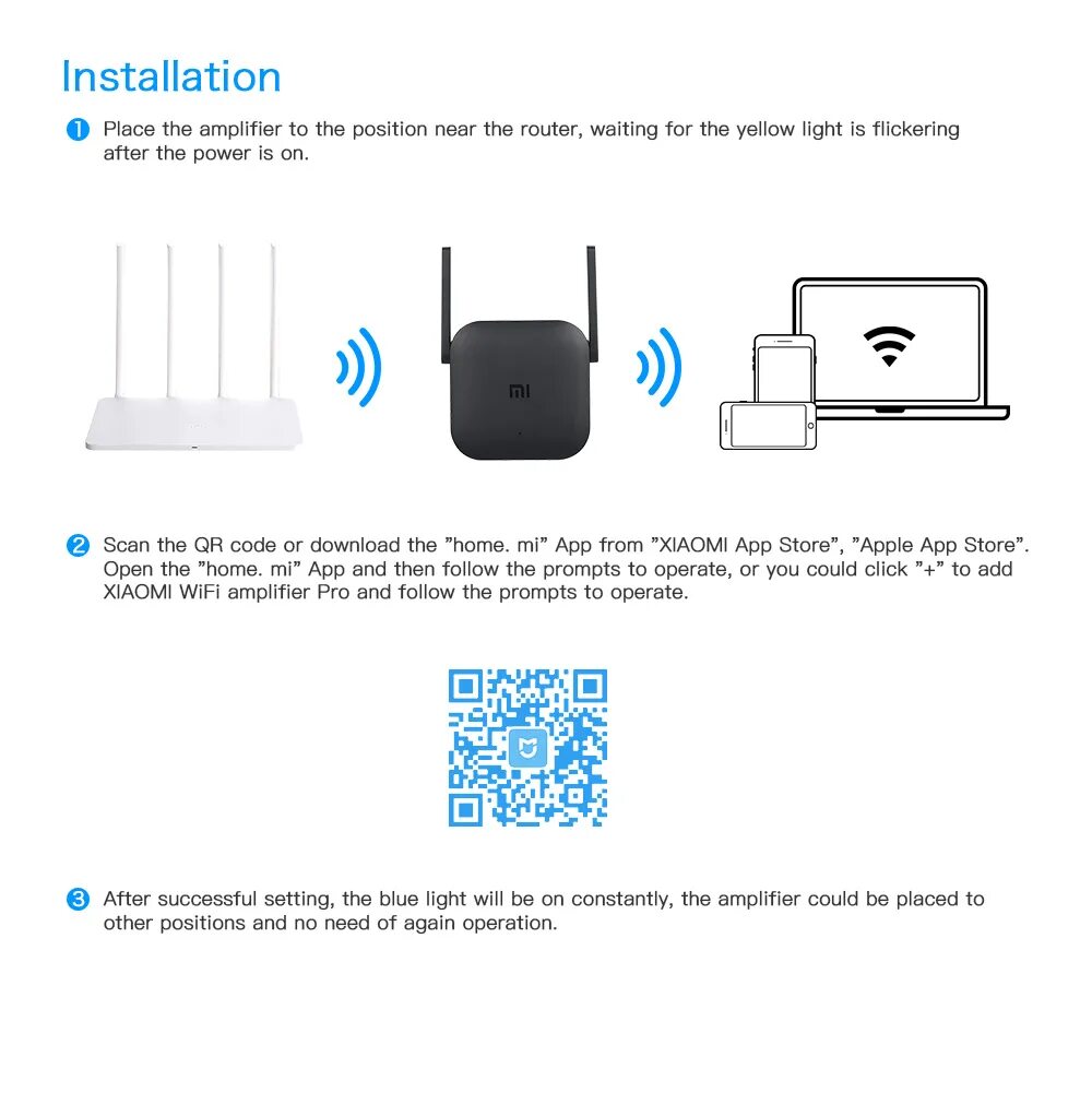 Wifi range extender как подключить к роутеру XiaoMi Mi Wifi Versterker Pro 300 Мбит/с, усилитель сигнала Wi-Fi, повторитель с
