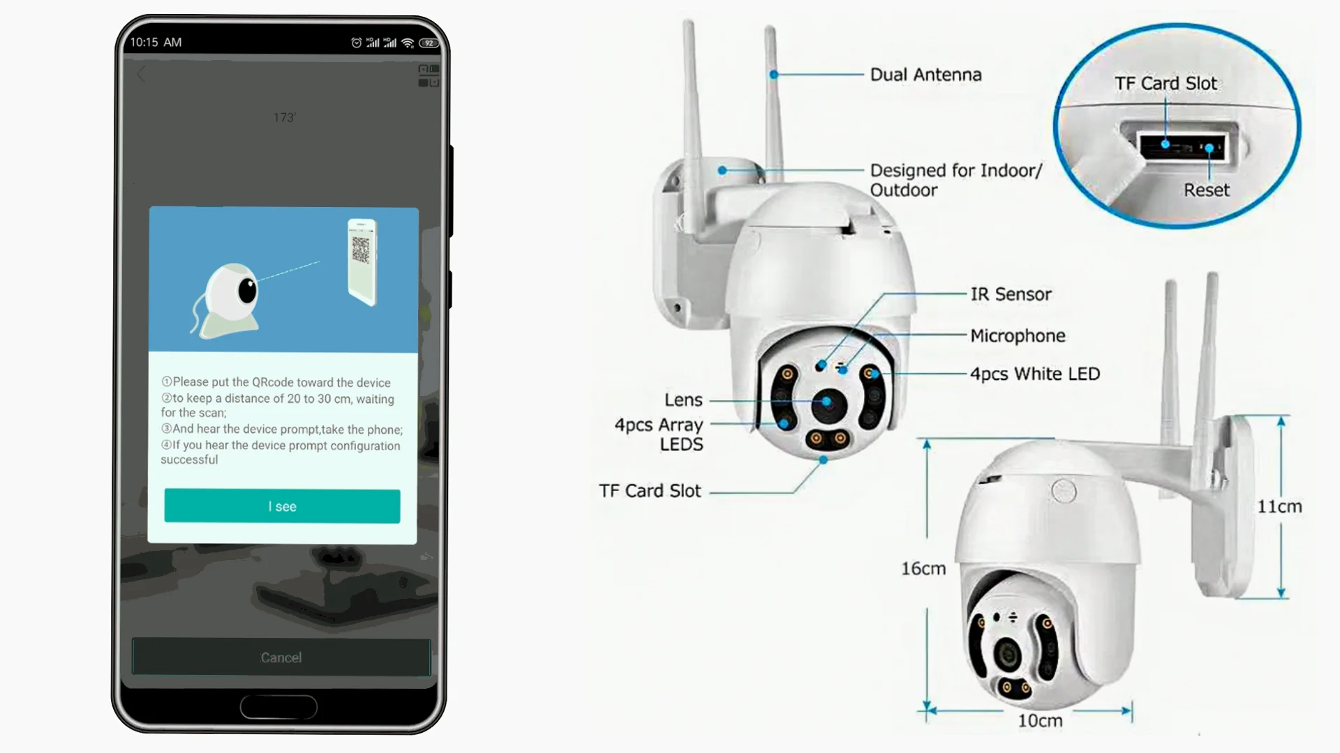 Wifi smart camera подключение к телефону Камера Видеонаблюдения Домашняя,8 Шт.,Датчик Движения,Поворот На 360 Градусов,Wi