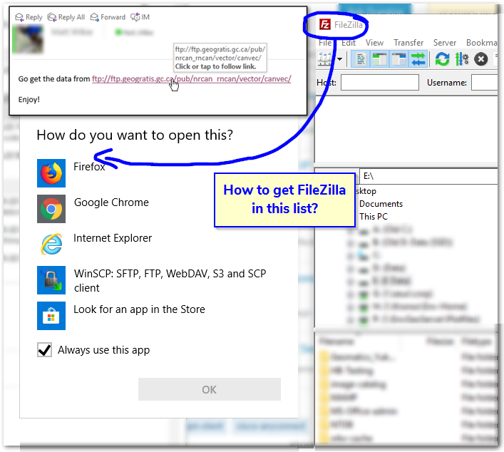 Windows 10 подключение ftp protocol handler - How to register FileZilla for ftp in Windows 10? - Super User