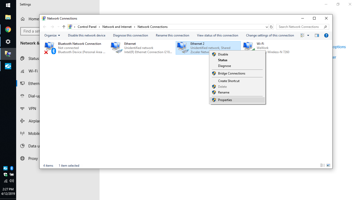 Windows 10 подключение к linux networking - How to utilize Windows 10 Connection Sharing to Access ZScaler prot