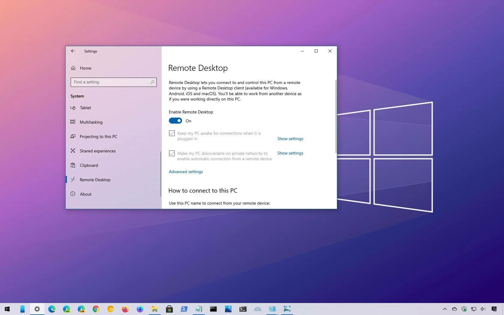 Windows 10 подключение по rdp пользователю How to enable Remote Desktop on Windows 10 - Pureinfotech