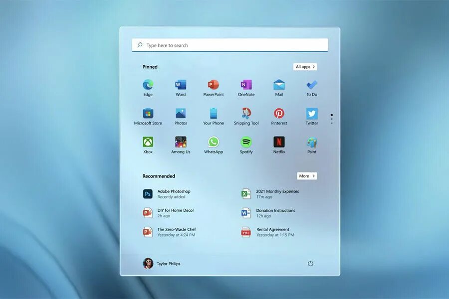 Windows 11 фото программа Microsoft представила Windows 11 с измененным меню "Пуск" - РБК