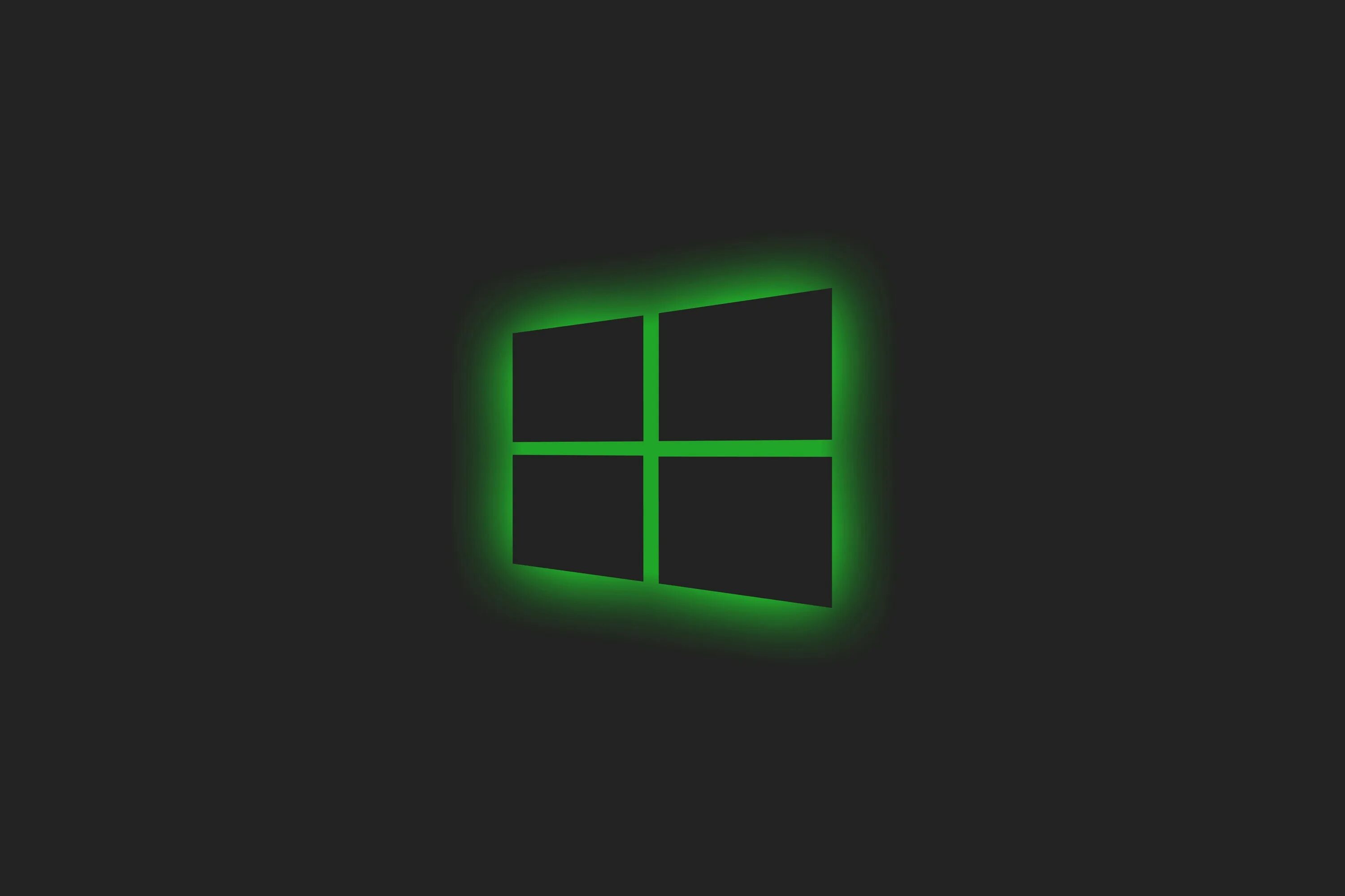 Windows 11 предпросмотр фото HD wallpaper: Microsoft, glowing, simple background, window, Windows 10, green W