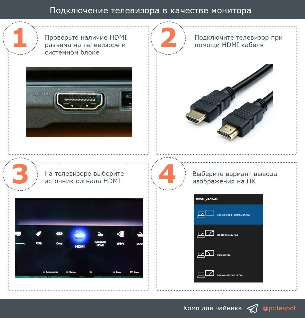 Windows 7 подключение к телевизору Hdmi кабель настроить