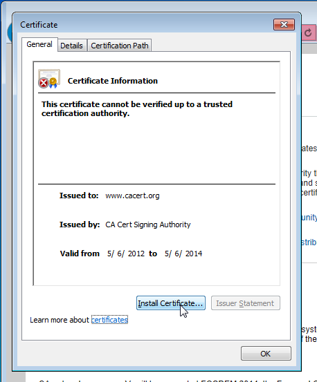 Windows оснастка сертификаты windows 7 - Install SSL certificate from an untrusted website into the Certifica