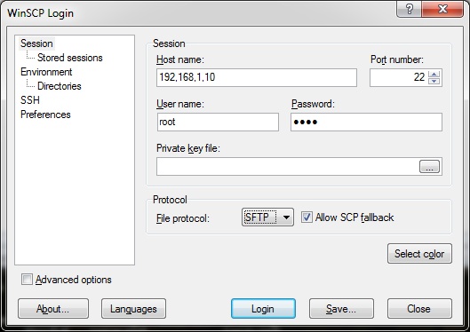 Winscp подключение двух серверов Допиливание MR3020, пересборка его ядра и конфигурирование инструментария разраб