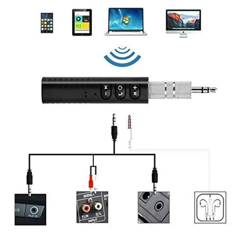 Wireless блютуз адаптер как подключить Беспроводной Bluetooth AUX адаптер OT-PCB07 Jack 3.5мм/5.0 встроенный микрофон п