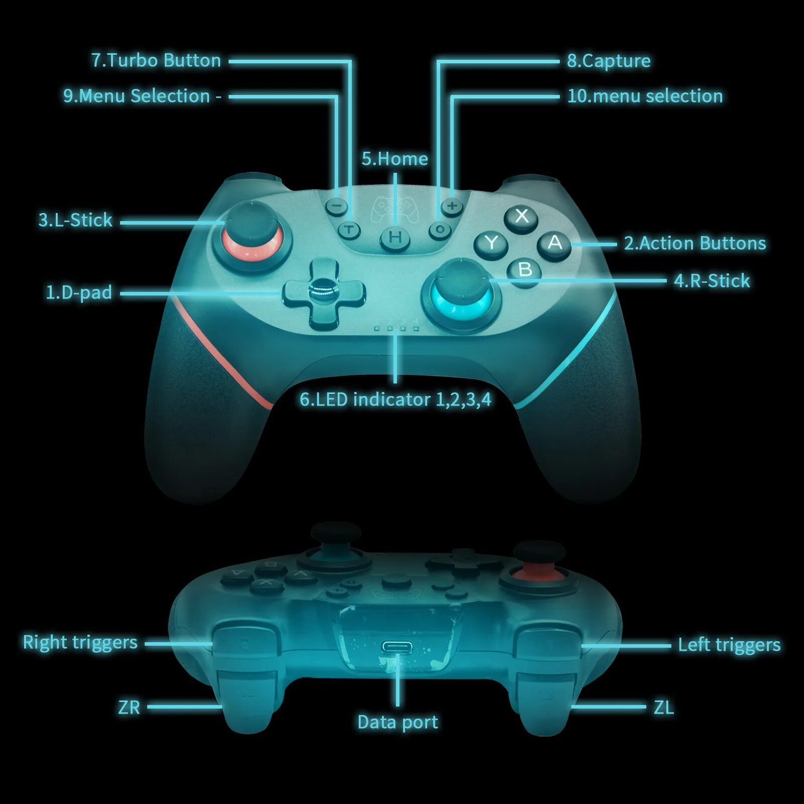 Wireless controller gamepad как подключить к телевизору Bluetooth геймпад, совместимый с Nintendo Switch Pro, беспроводной контроллер дл
