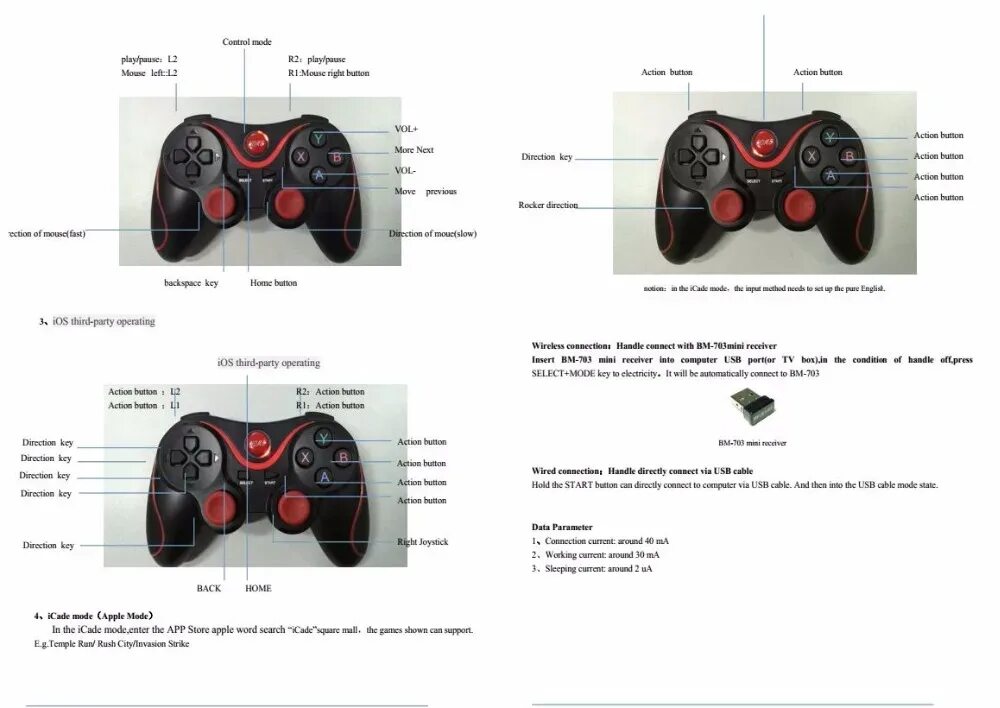 Wireless controller x3 как подключить к андроид Terios X3 беспроводной Bluetooth геймпад джойстик для Android смартфона планшета