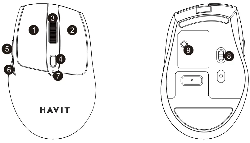 Wireless mouse как подключить к ноутбуку HAVIT MS61WB Dual Mode Wireless Mouse User Manual