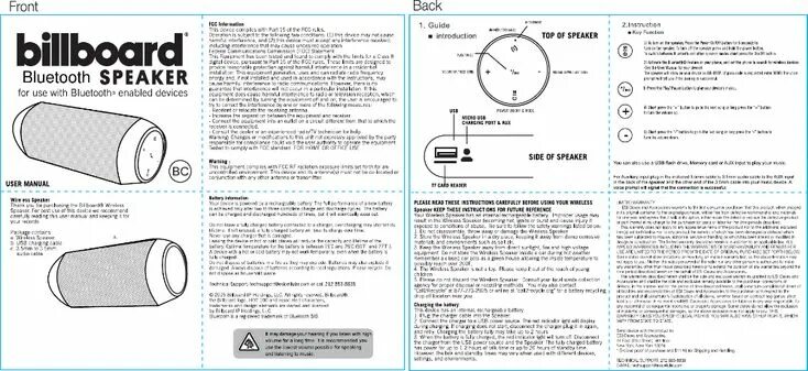Wireless speaker колонка как подключить Zhongshan World Team Electronics BS-23 Bluetooth Speaker User Manual BB742 744 B