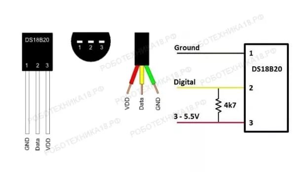 Wiren board 7 подключение ds18b20 датчик температуры Датчик температуры DS18B20 Ардуино РобоТехника18