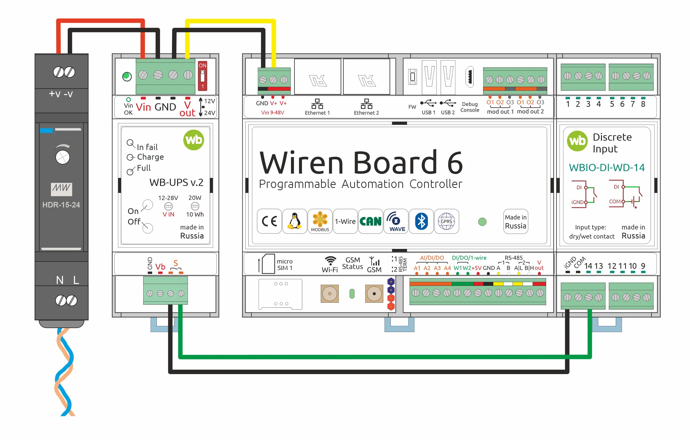 Wiren board 7 схема подключения проводов Файл:WB-UPS v2 +HDR.png - Wiren Board