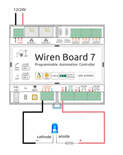 Wiren board 7 схема подключения проводов Файл:LED connecting.PNG - Wiren Board