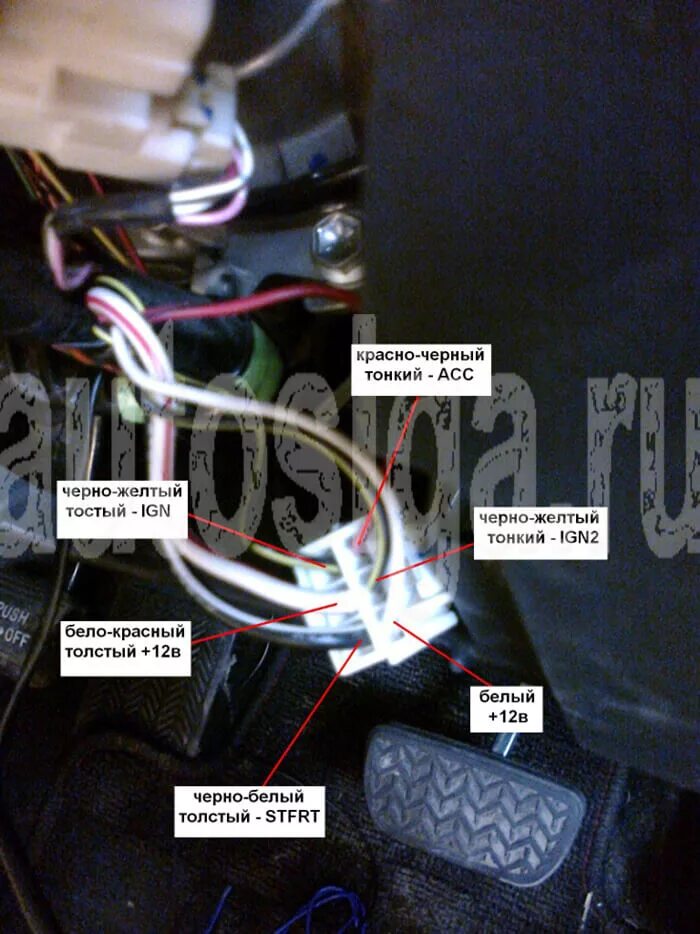 Wish точки подключения Установка сигнализации на Toyota Wish 2003-2006 - подключение автосигнализации S