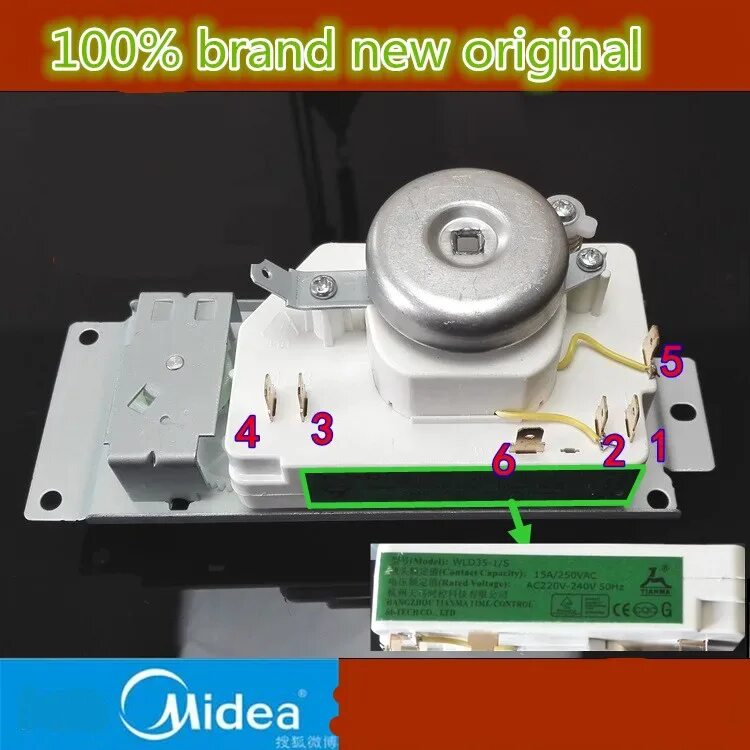 Wld35 1 p схема подключения контактов New authentic microwave oven timer WLD35 1/S WLD35 2/S for midea Spare parts mic