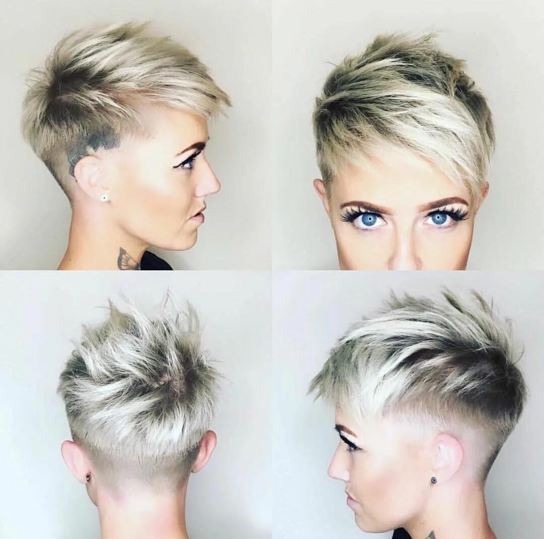 Wolfcut стрижка женская короткая Image result for female fauxhawk haircuts 2018 Thick hair styles, Super short ha