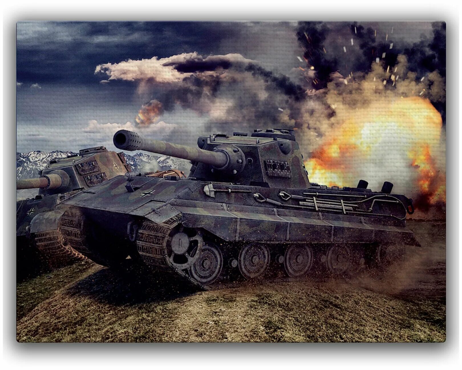 Wot фото танков Интерьерная картина Coolpodarok World of Tanks WoT Танки Ворлд оф тэнкс (горят г