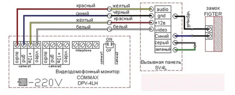 Wpc 10 электрическая схема подключения проводов Домофон commax фото - DelaDom.ru