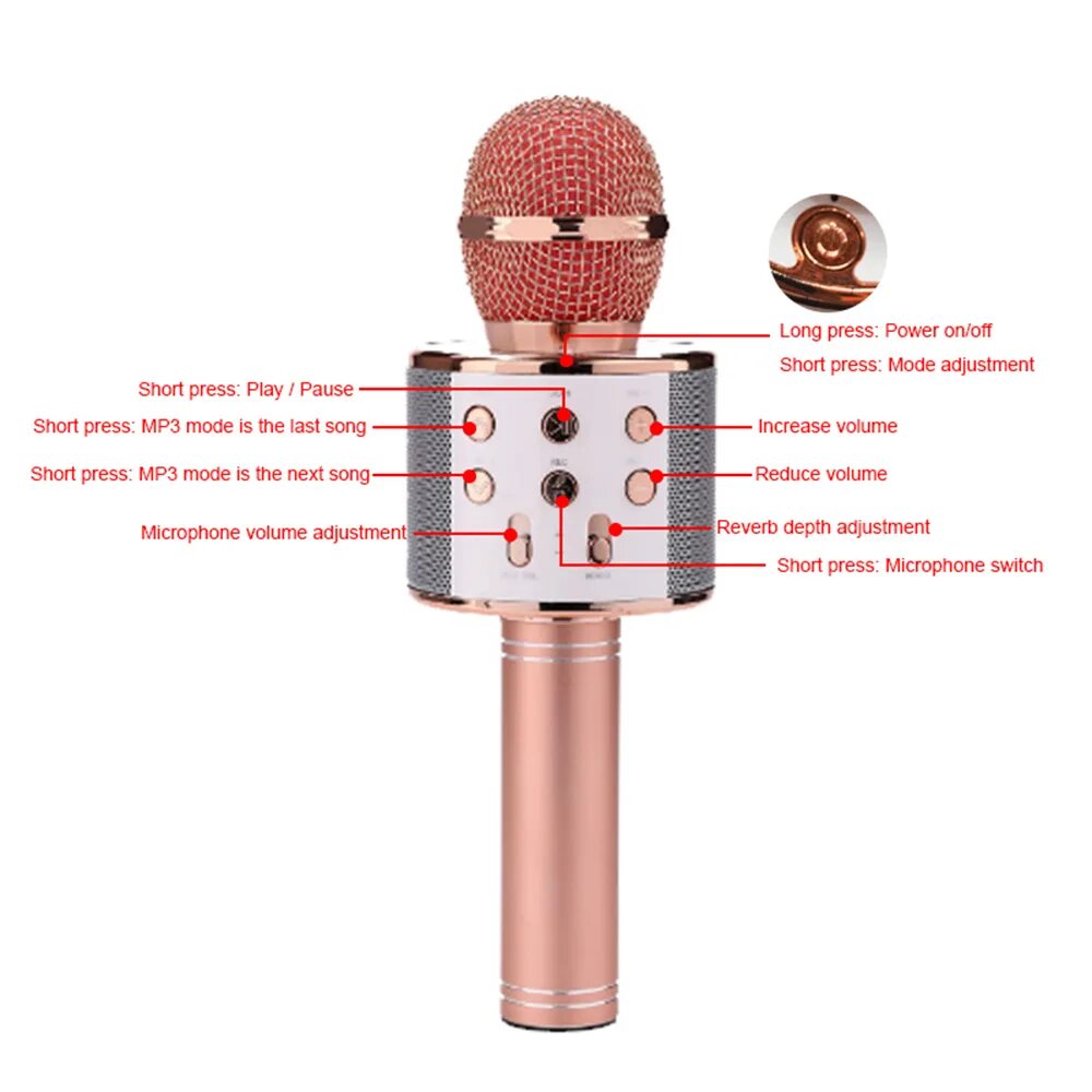 Ws 858 как подключить блютуз WS858 профессиональный беспроводной микрофон для караоке динамик конденсаторный 