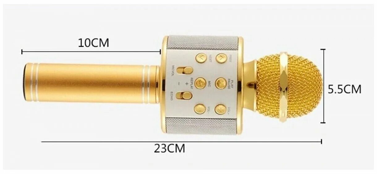 Ws 858 как подключить блютуз Беспроводной караоке-микрофон WS-858 (золотой) - купить в интернет-магазине по н