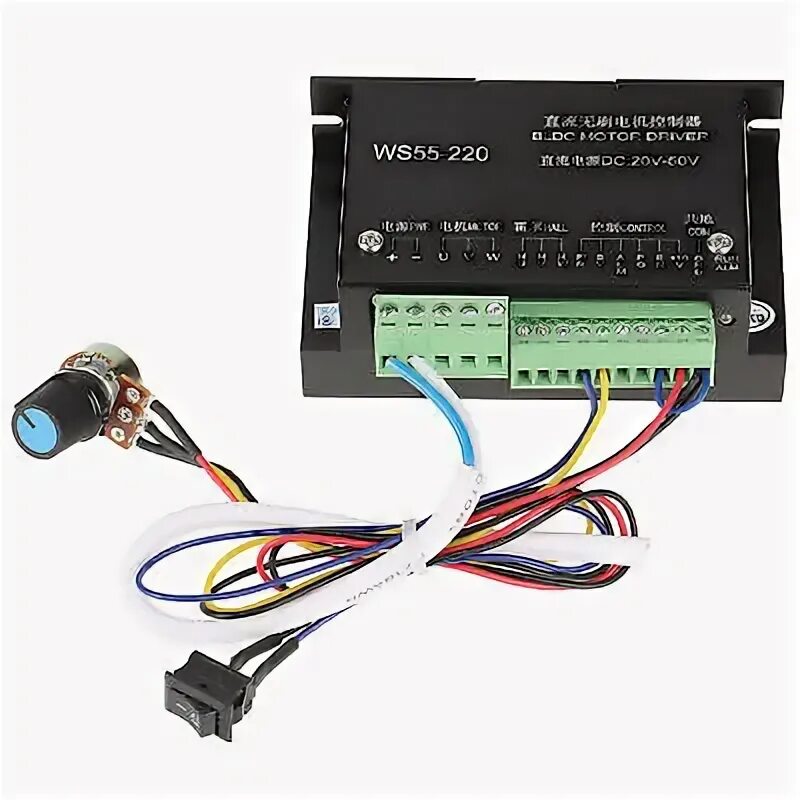 Ws55 220 схема подключения 20 50V 500W Three-Phase Brushless Spindle BLDC Motor Driver Controller WS55-220 