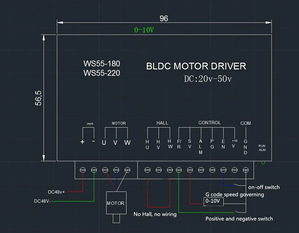 Ws55 220 схема подключения Machifit WS55-220 Brushless Spindle Motor Driver DC Motor Controller w - Electro