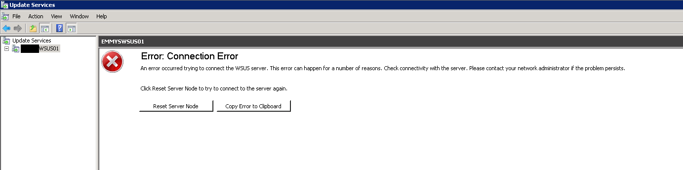 Wsus ошибка подключения windows server 2008 - WSUS: Error: Connection Error - Server Fault