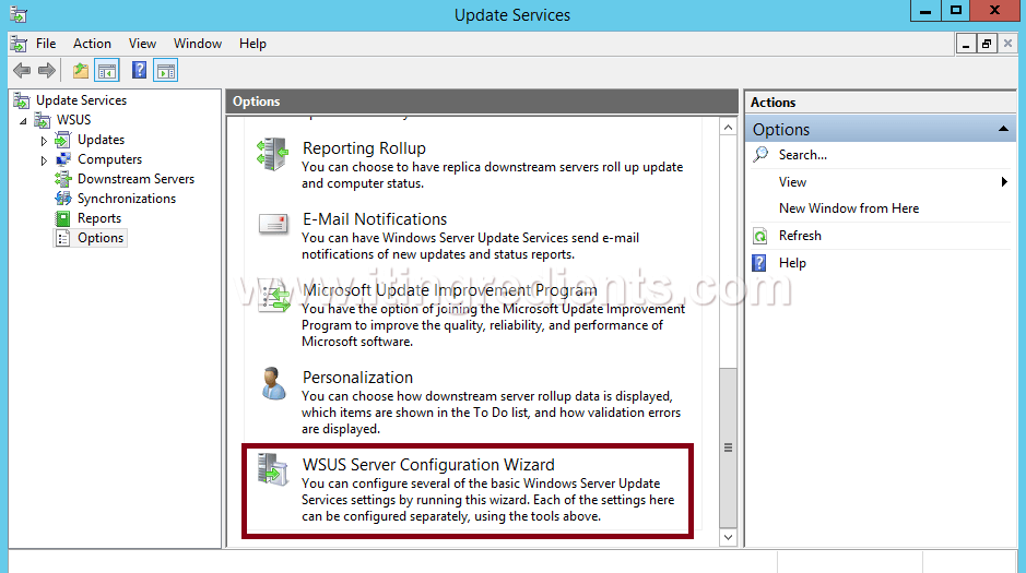 Wsus ошибка подключения сброс серверного узла How to Configure WSUS Server on Windows Server 2012 R2