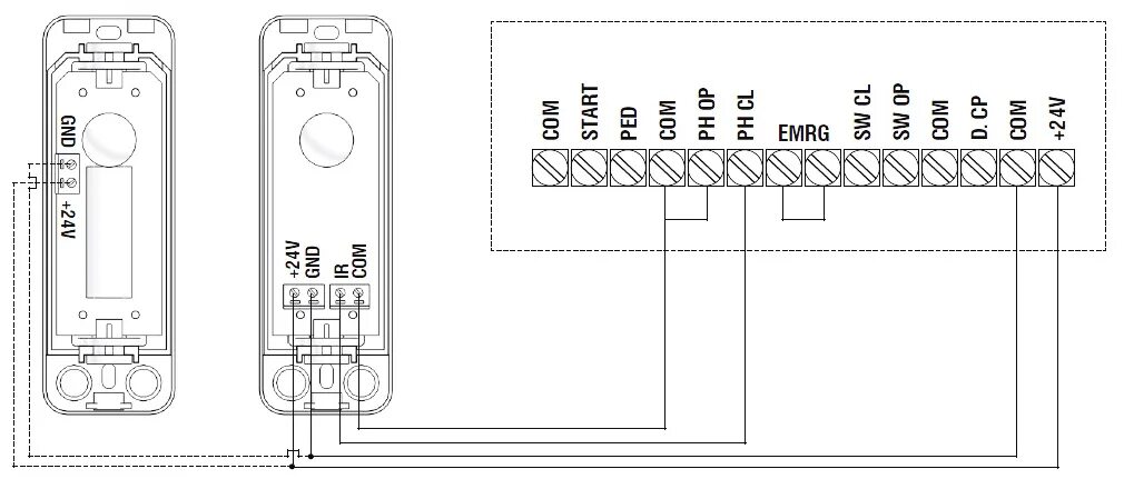 Wu 1 схема подключения Фотоэлементы безопасности беспроводные PHOTOCELL-PRO от официального дилера ДорХ