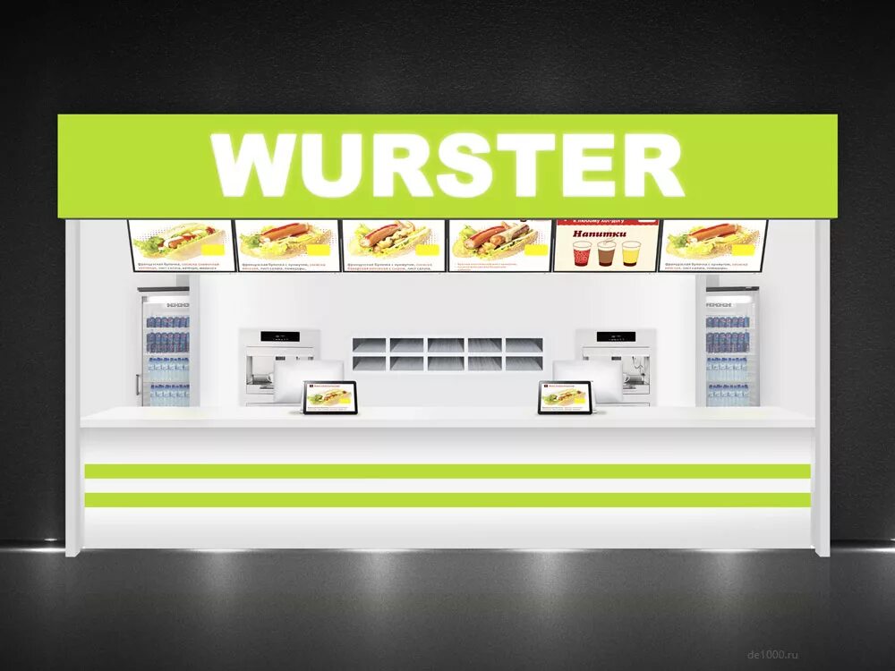 Wurster комсомольская ул 13 фото Food court или Ресторанный дворик, дизайн ресторанных павильонов - Дизайн-сервис