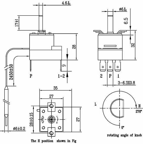 Wyf85z терморегулятор схема подключения проводов WY85Z-E, 0-85C, 2450mm, 17mm, 16A/250V; термостат капиллярный