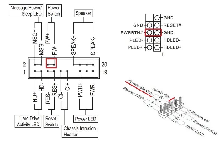 X79 подключение передней панели к материнской Куда подключать power led на материнской плате BlogLinux.ru