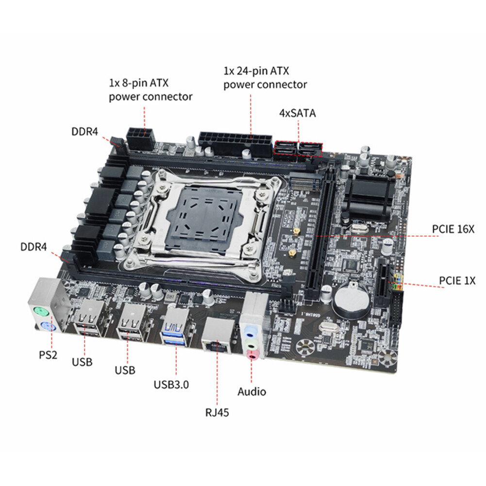X99 lga 2011 3 подключение Материнская плата компьютерная X99LGA2011-3 Micro-ATX поддержка процессора Intel