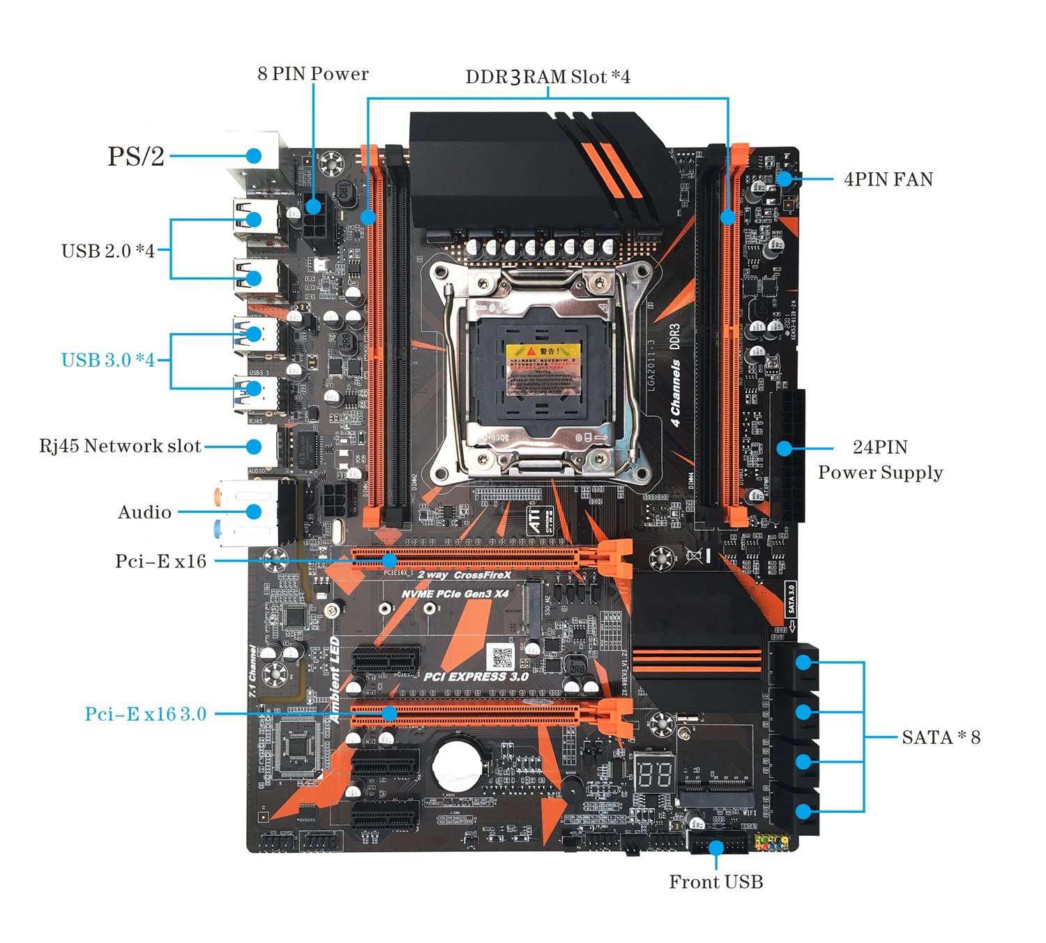 X99 материнские платы подключение передней панели Набор материнских плат x99 с Xeon E5 2678 V3 для Intel DDR3 USB 3 0 SATA III мат