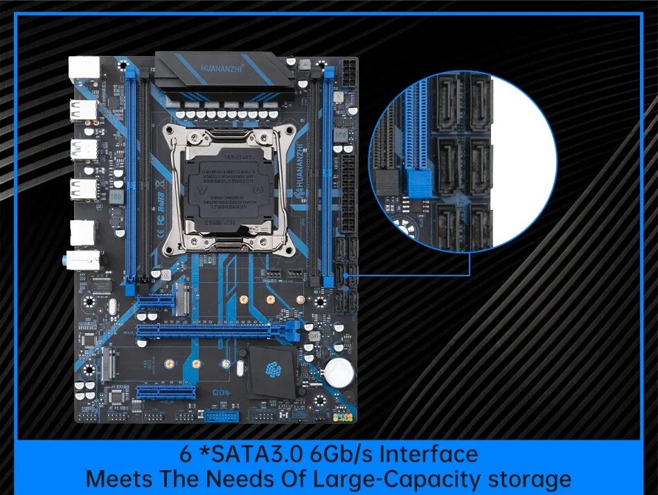 X99 qd4 подключение панели Материнская плата HUANANZHI X99 QD4 X99 с Intel XEON E5 2640 v3 с 2*8G DDR4 с M.