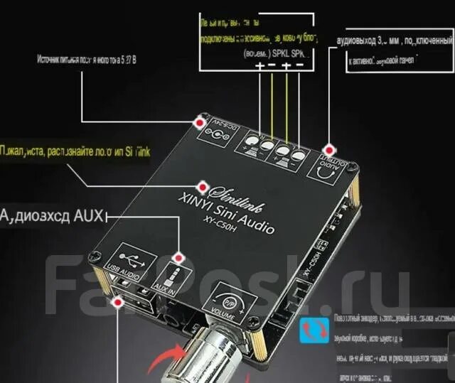 Xh a232 усилитель схема подключения XY-C50H 50 Вт*2 HI-FI стерео Bluetooth усилитель мощности TPA3116, Aces, 2-канал