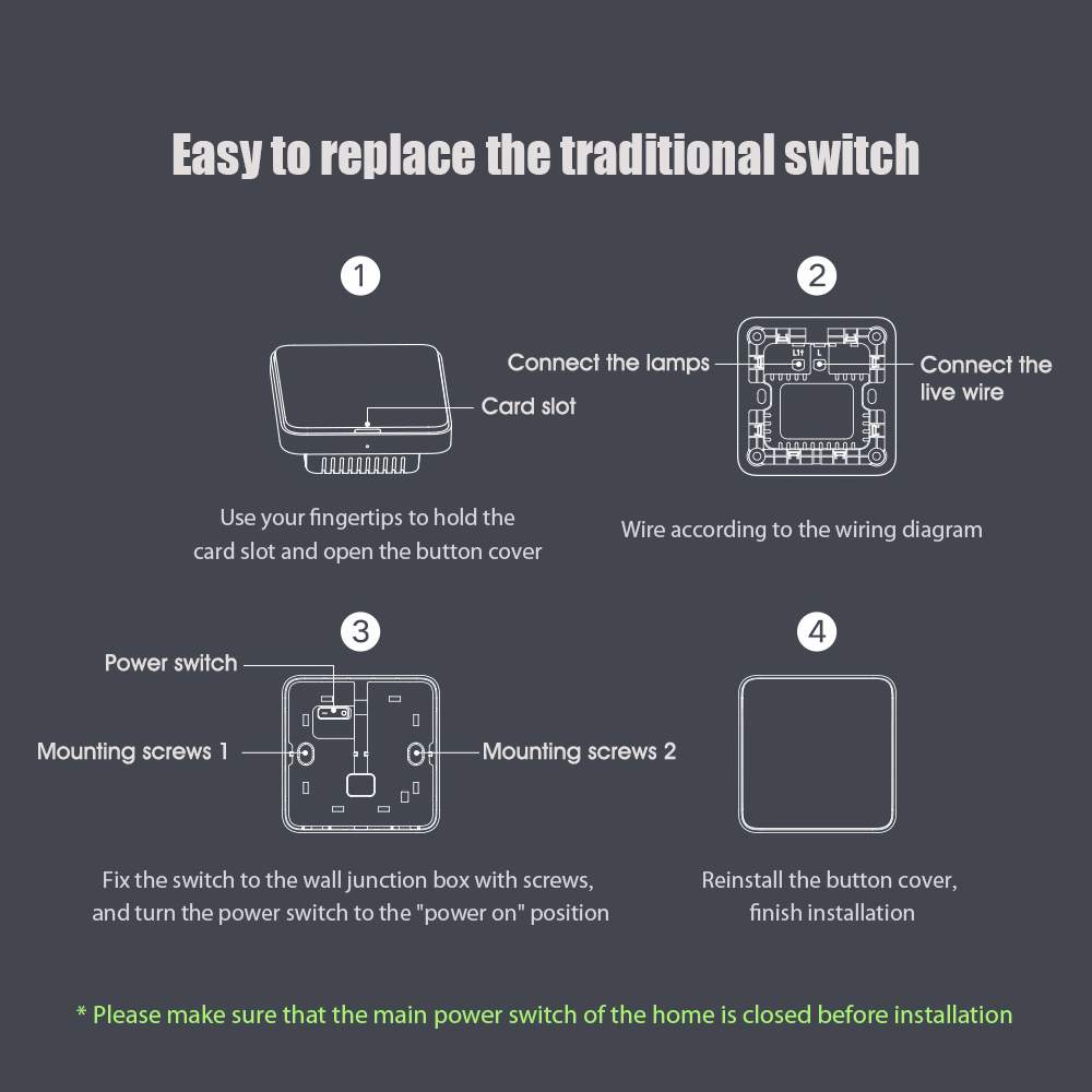 Xiaomi mijia подключение к телефону Умный настенный выключатель Mijia Smart Wall Switch Single Open одноклавишный, б