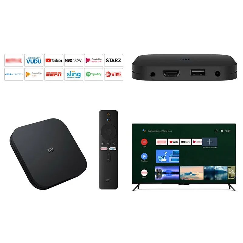 Xiaomi smart tv box приставка как подключить Оригинальная ТВ-приставка Xiaomi Mi S 4K Ultra HD Android 9,0 HDR 2G 8G WiFi Goo