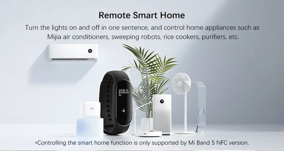 Xiaomi умный дом пример Xiaomi Mi Band 5 Умный браслет 1:1 большой Amoled экран сердечный ритм фитнес eB