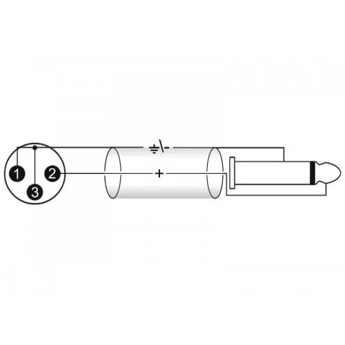 Xlr jack 6.3 распайка OMNITRONIC Adaptercable XLR(M)/Jack mono 0.9m bk