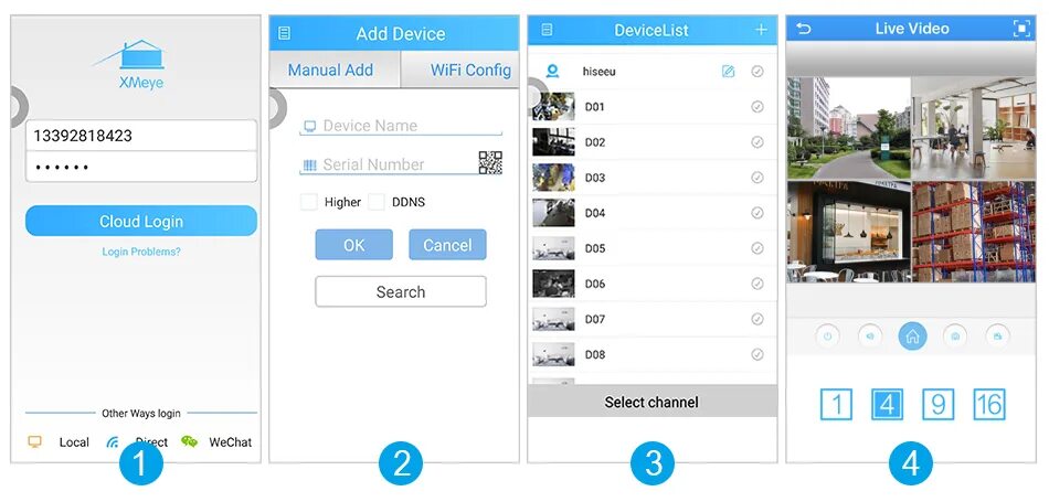 Xmeye как подключить камеру Hiseeu 4CH 1080P POE 15V NVR CCTV комплект полный 4 канальный система шт. 2MP ме