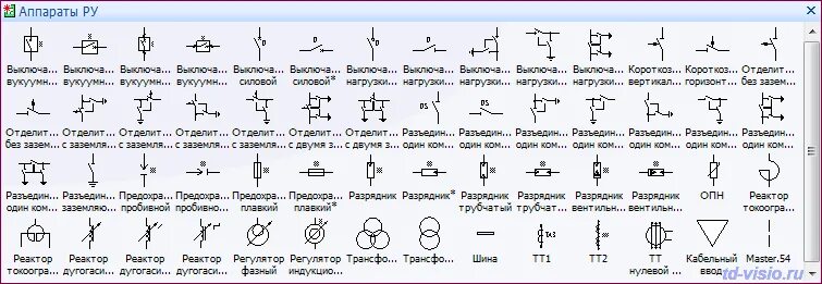 Xp обозначение на схеме электрической Трафареты и фигуры GOST Electro for Visio - состав.