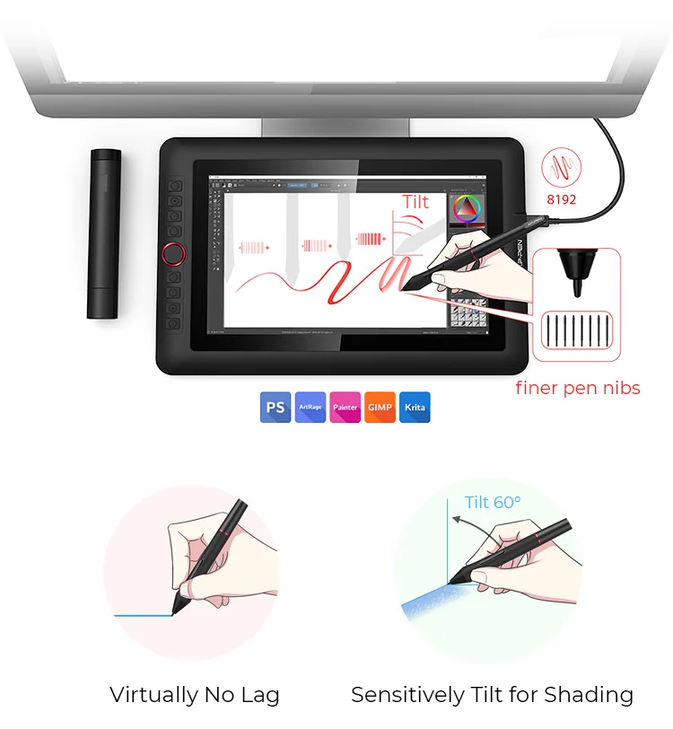 Xp pen как подключить к ноутбуку Xp-pen Artist 12 Pro 8192 Levels Kids Smart Education Lcd Pen Pad Display Screen