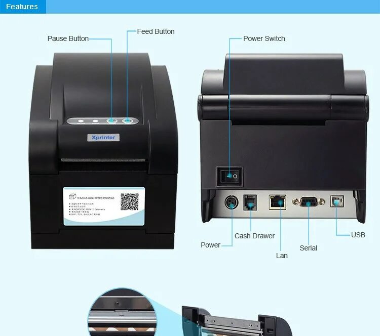 Xprinter подключение к компьютеру Лучшие Продажи Xp-350bm Дешевые Мини Usb Принтер Чеков Настольный Принтер Штрих-