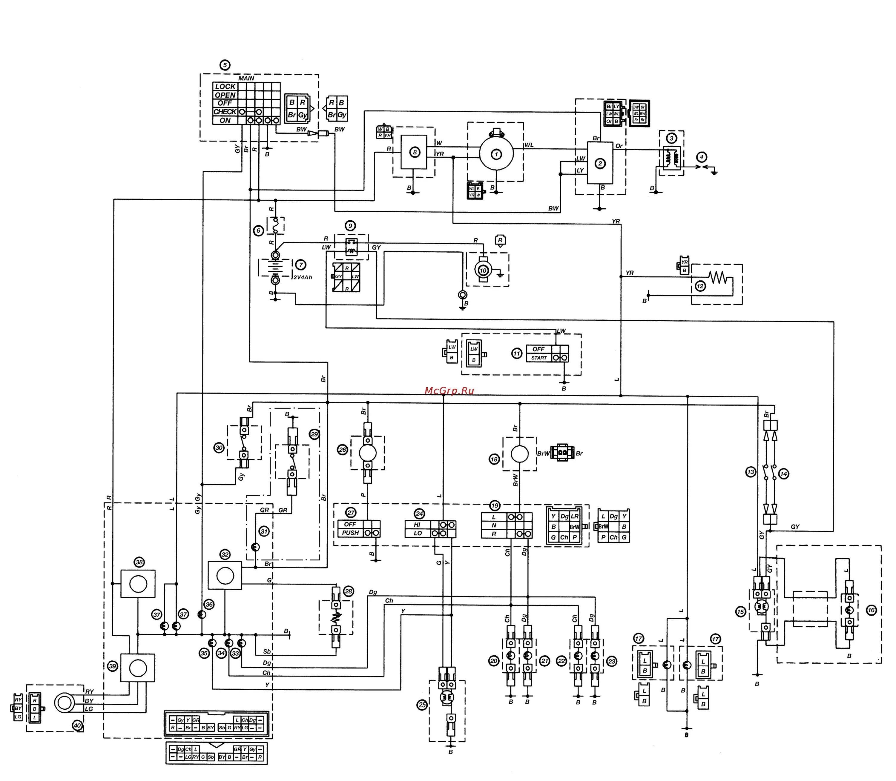 Yamaha jog схема проводки Yamaha JOG CS50 (Z) (2002) 204/204 WIRING DIAGRAM