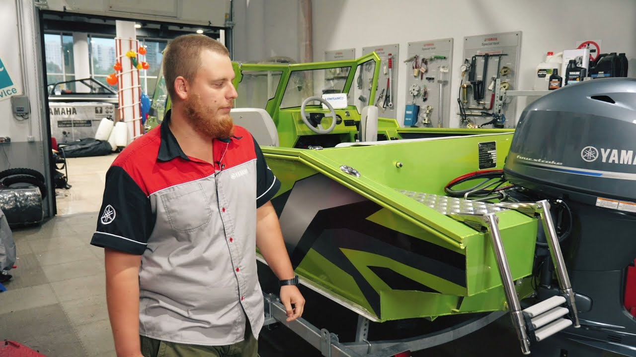 Yamaha московская ул 166б фото Обзор лодки Viking 4.6F S в сервиcе Jest Yamaha - YouTube