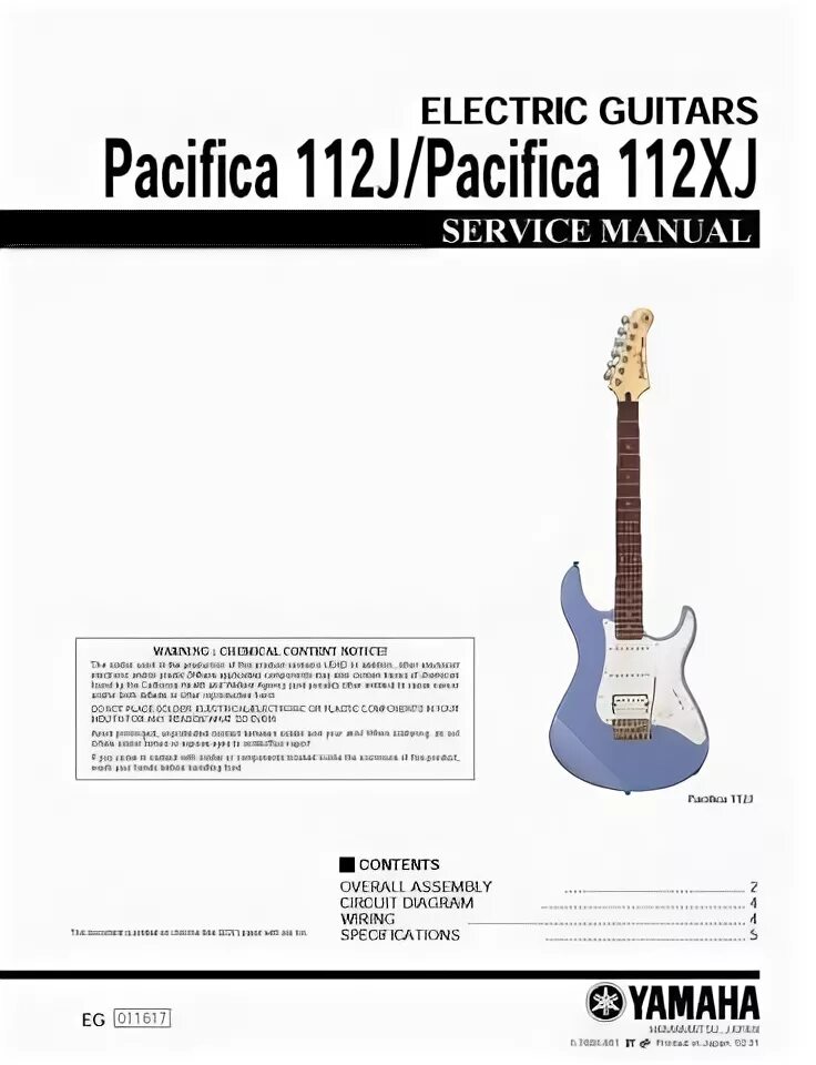 Yamaha pacifica 112 распайка Yamaha Pacifica 112XJ Service Manual
